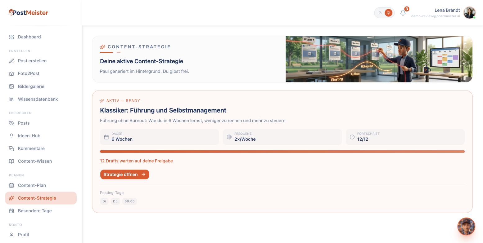 Content-Strategie, komplette Content-Reihe mit rotem Faden
